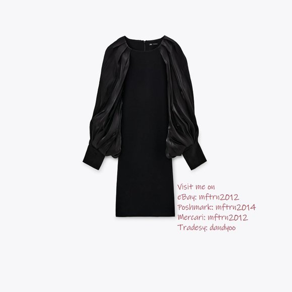 ZARA Fitted Dress with Balloon Sleeves - Picture 7 of 7